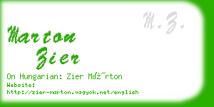 marton zier business card